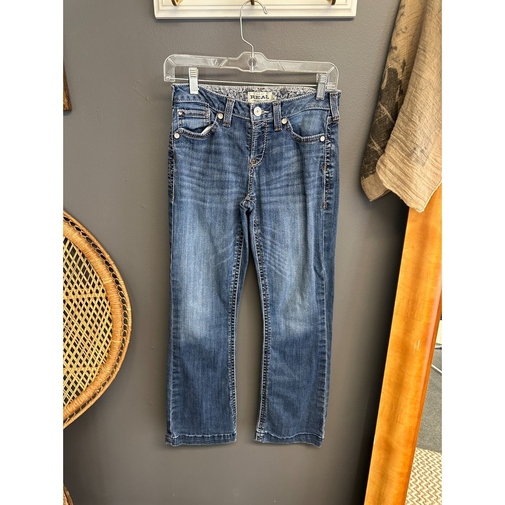Ariat Jeans Youth Girls Size 16 Relaxed Bootcut Medium Wash Western Denim